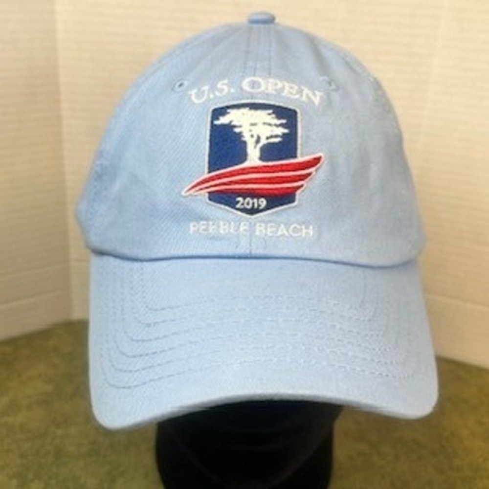 US Open Pebble Beach 2019 Golf Cap Hat Light Blue USGA‎ Member Adjustable Buckle